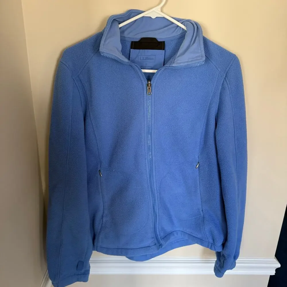 L.L. Bean 2 in 1 Black Hooded Coat and Blue Fleece Jacket Winter Outdoors - Picture 10 of 12